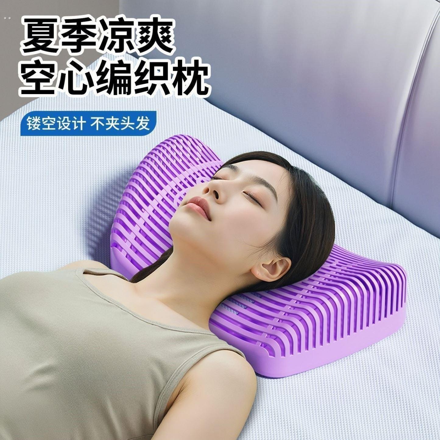便携枕头夏用凉枕护颈椎腰靠车驾靠垫睡眠夏凉枕头护颈椎枕办公室
