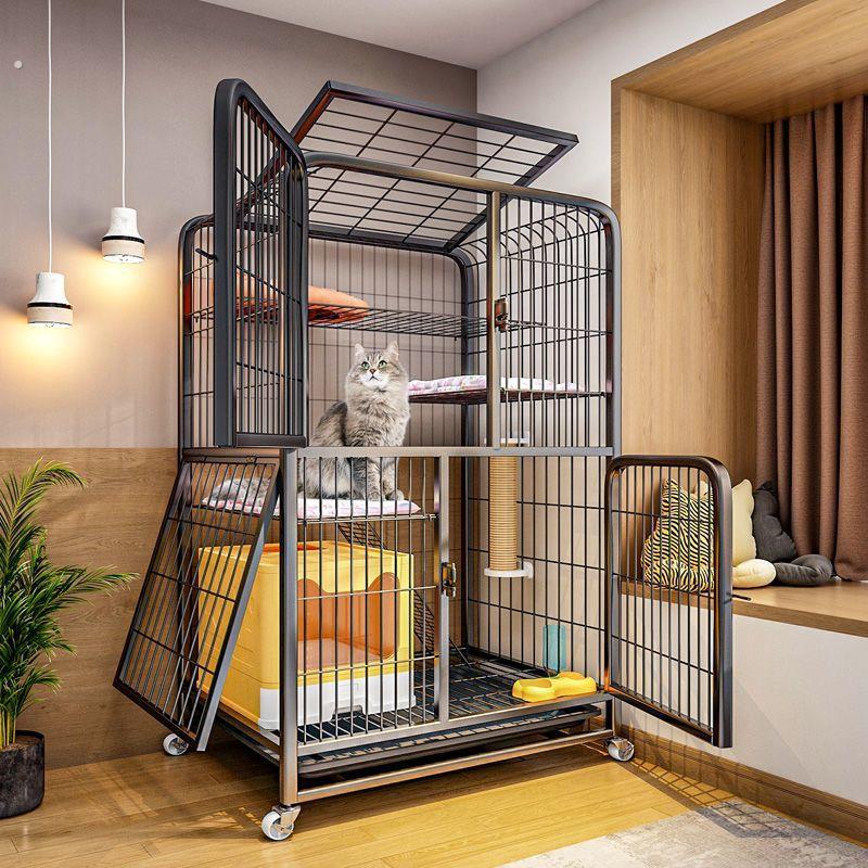 大型免装猫舍城堡 多层式猫笼屋 开放式猫砂盆组合 猫咪室内活动