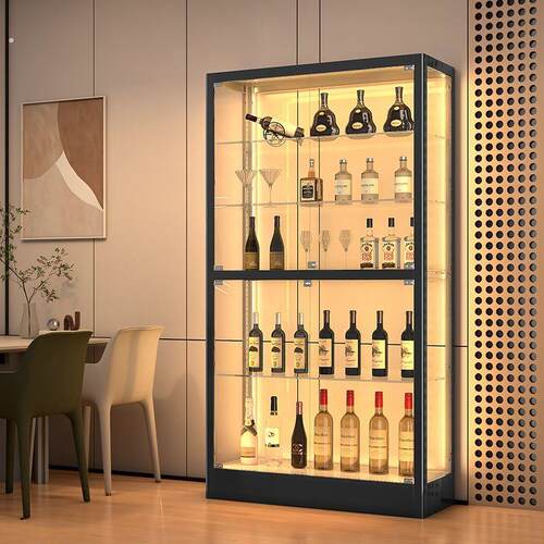 玻璃酒柜展示柜客厅靠墙2024新款现代简约轻奢高档置物柜家用边柜