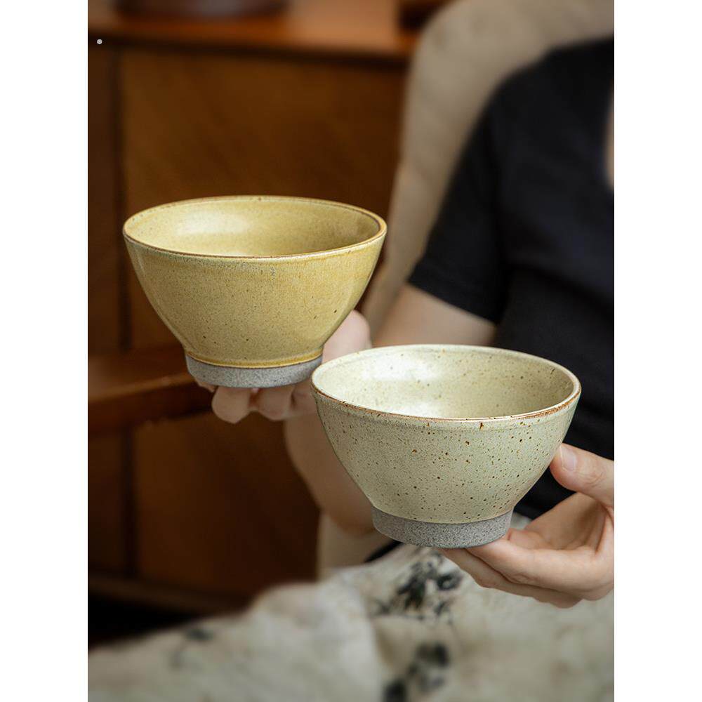 巷子尾〖做旧高脚碗〗4.5英寸陶瓷碗日式米饭碗家用粥碗吃饭小碗