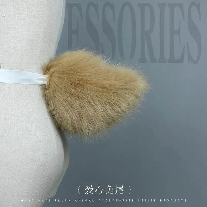 新款彷真兽尾派对漫展装扮表演服饰道具可爱毛绒兔子尾巴手工制作