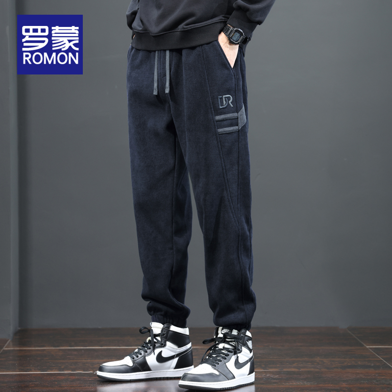 罗蒙男士休闲裤直筒宽松秋季新款时尚百搭工装长裤子运动卫裤男款