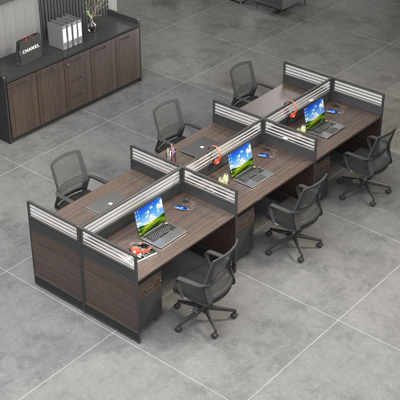 职员办公桌椅组合5/79人位办公室员工位财务卡座电脑屏风卡位创意