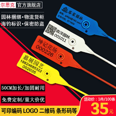 尔思克一次性塑料封条封签扣标签扎带集装箱油罐车防盗铅封锁50CM