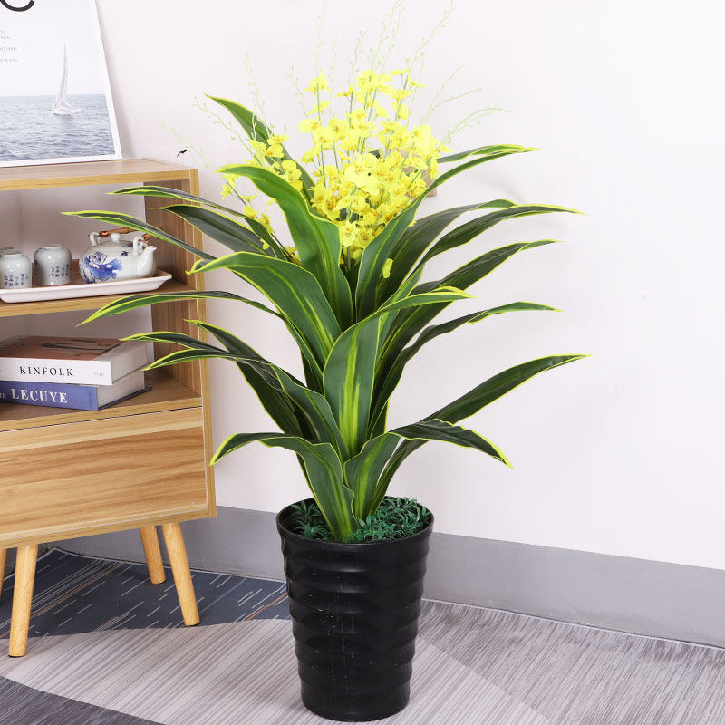 仿真花假花塑料绢花客厅室内落地装饰仿真绿植摆件盆景植物跳舞兰