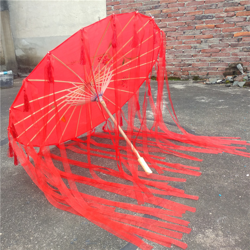 古代女子古装汉服油纸伞 流苏伞摄影走秀道具伞防雨飘带伞古风伞