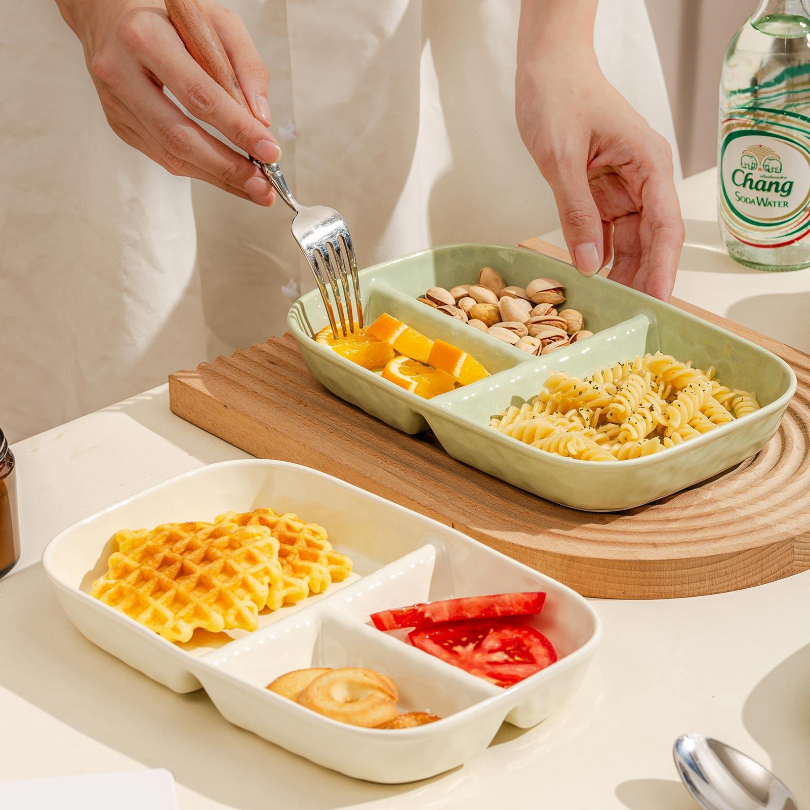 儿童陶瓷分格餐盘宝宝专用小学生饭盒餐具釉下彩家用宝宝吃饭餐盘,餐饮具,盘,淘宝优惠券,粉丝福利购,淘宝优惠卷