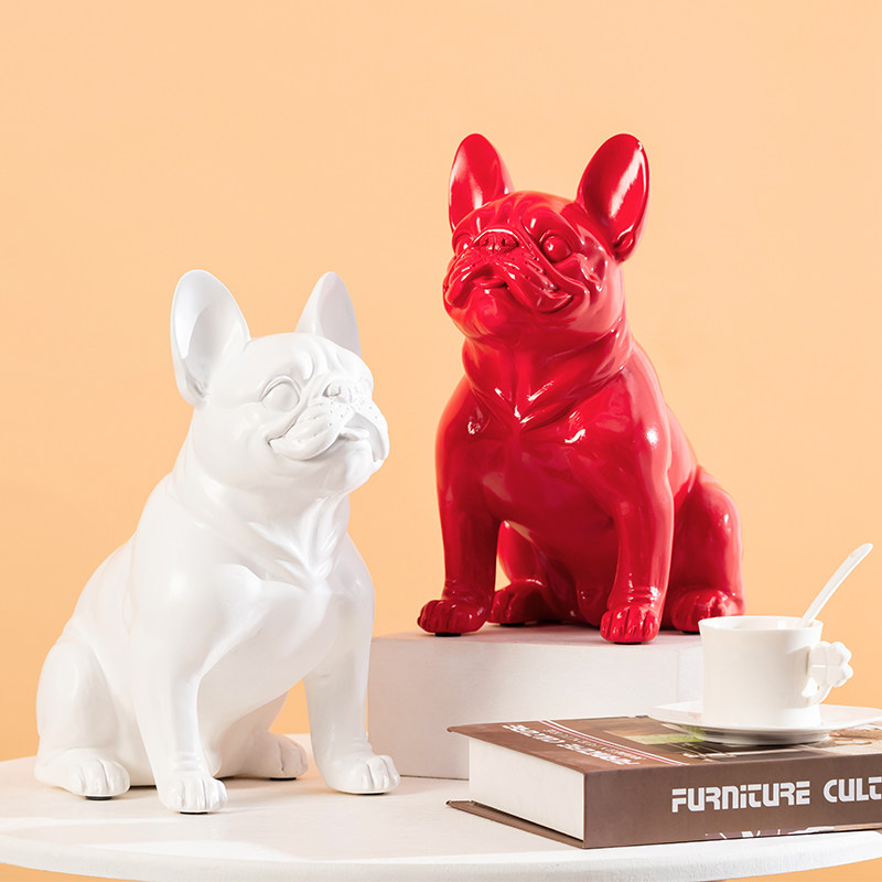 斗牛犬狗摆件家居客厅装饰狗创意礼品乔迁样板间店铺橱窗法斗狗模