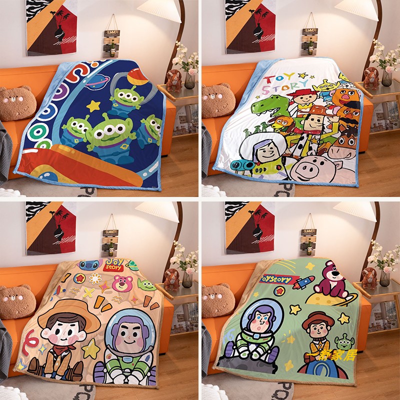 玩具总动员水晶绒毛毯儿童卡通夏季空调薄毯家用多功能双面绒盖毯
