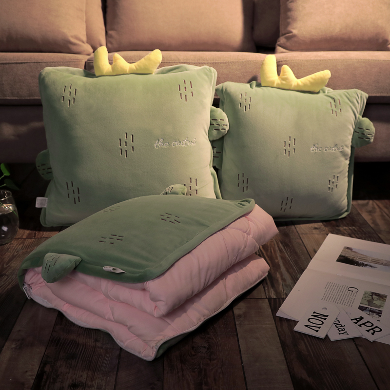 抱枕被子两用办公室午睡折叠毯子小枕头汽车内睡觉靠枕车用二合一