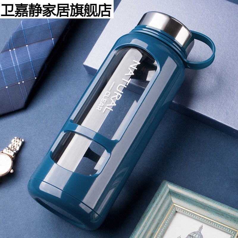 水杯2024新款玻璃杯耐高温防爆防摔隔热加厚杯子男女泡茶过滤便携