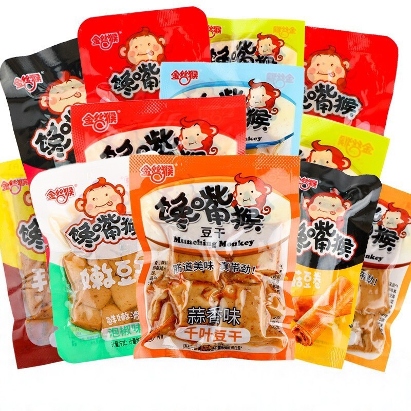 馋嘴猴豆干500g小包装手磨豆干散装香辣鸡汁多口味小吃零食