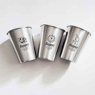 儿童牙刷杯男孩女孩牙缸架壁挂式 304不锈钢宝宝牙桶学生洗漱杯子