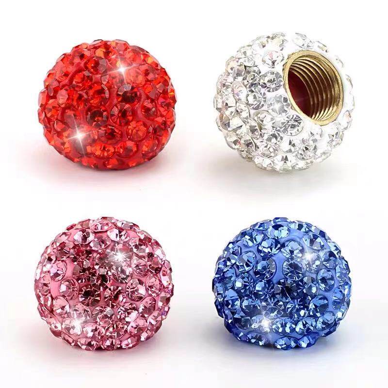 汽车创意球形水晶钻轮胎气门嘴帽个性装饰女士车用气嘴盖可爱通用