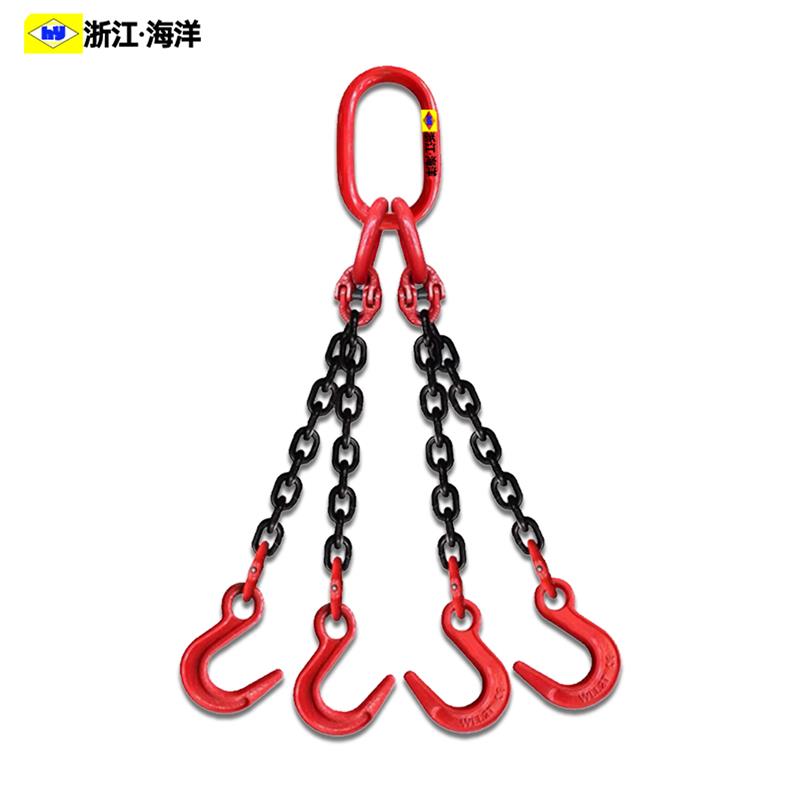 起重锰钢链条吊索具组合吊链四叉铁链吊钩4腿吊装链条吊具挂钩
