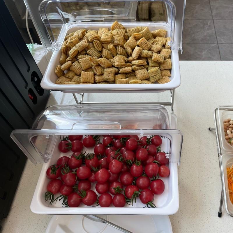 双层自助餐展示架附盖 食品级塑料蛋糕点心架可携式组合