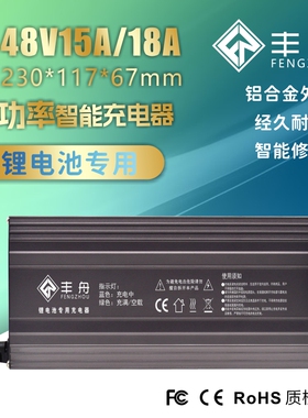 48V15A锂电池电动车充电器机新能源三四轮铝壳20A大功率58.8V54.6