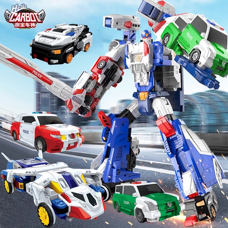 咖宝车神炫舞战队超探巨人四合体变形汽车机器人男孩玩具卡宝阿宝