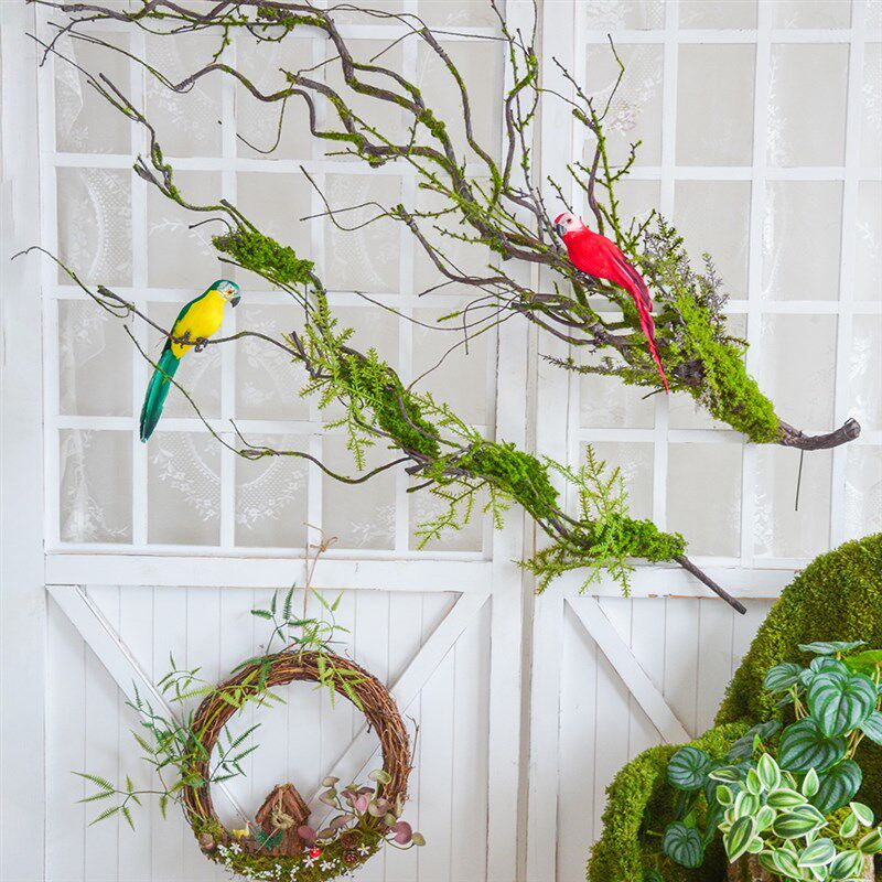 仿真森系苔藓树藤造景植物枯树枝可弯曲造型爬藤装饰青苔假藤蔓条