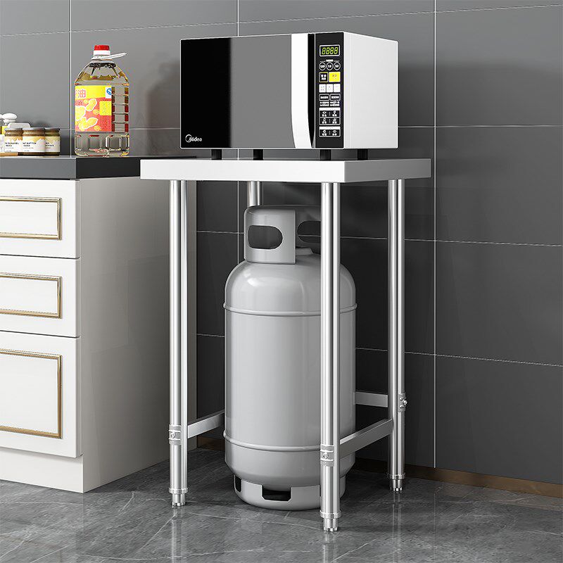 一层不锈钢工作台面饭店灶台w打荷架子厨房做饭切菜桌子下空收纳