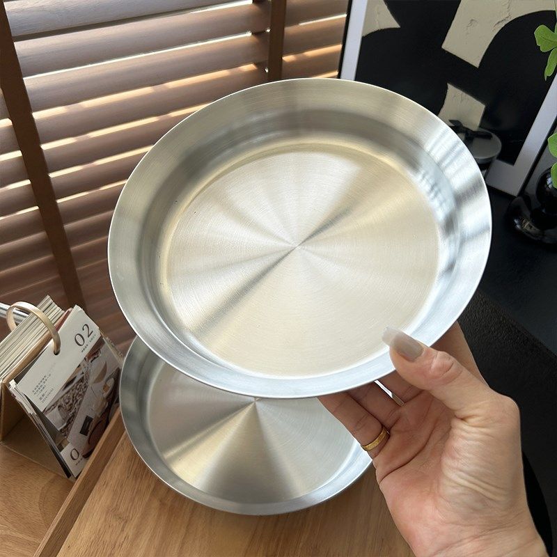 圆盘加深大盘鸡圆菜平托盘子备菜饺子盘餐盘碟子三层钢,餐饮具,盘,淘宝优惠券,粉丝福利购,淘宝优惠卷