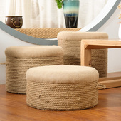 麻绳小凳子家用坐垫阳台圆客厅沙发凳门口穿换鞋 凳矮凳