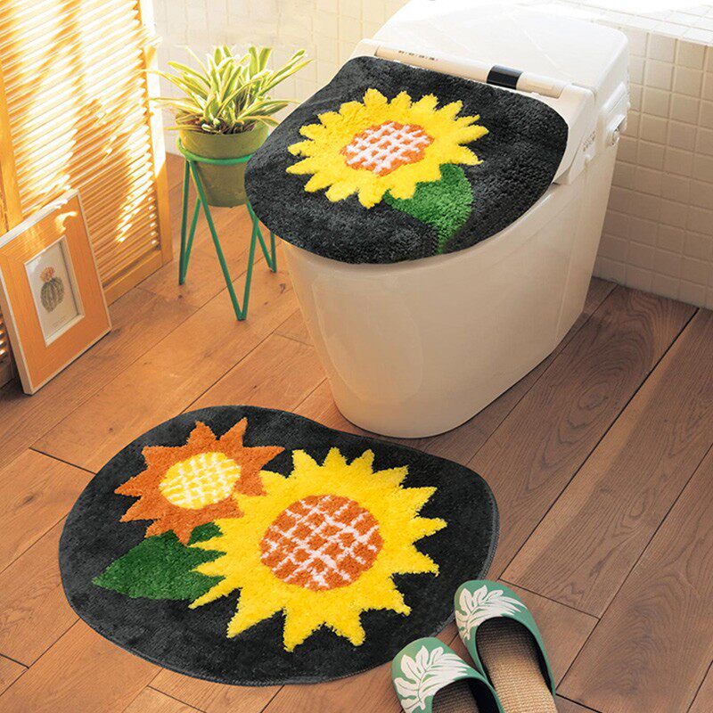 智能马桶坐垫罩套坐便套家用四季通用三件套马桶圈黑向日葵,家庭/个人清洁工具,马桶套/马桶座圈,淘宝优惠券,粉丝福利购,淘宝优惠卷