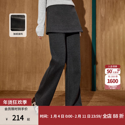 冬款长裤深灰色加厚加绒裤子