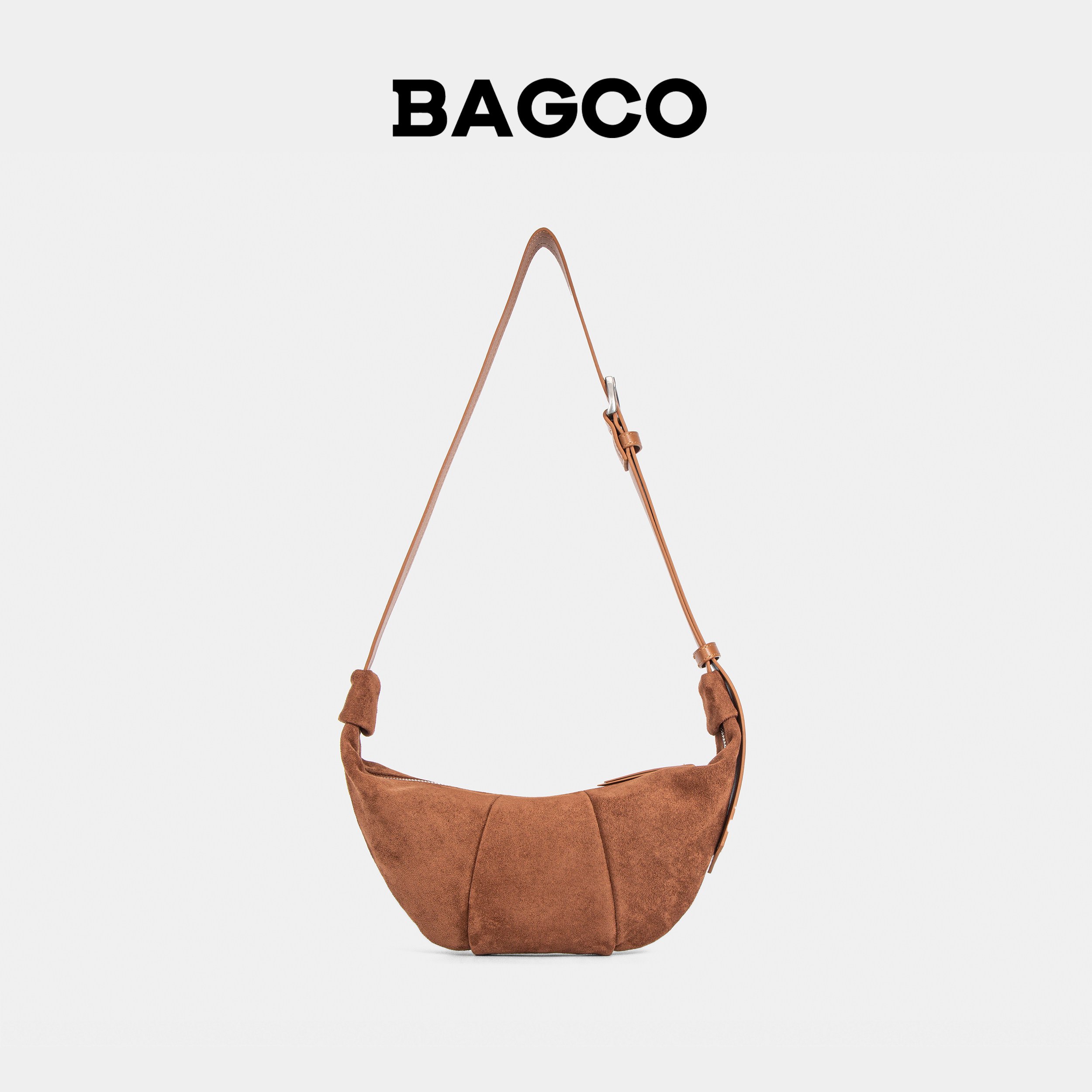 BAGCO“可颂牛角包”高丝光工艺氛围感可调节斜挎包,箱包皮具/热销女包/男包,单肩包,淘宝优惠券,粉丝福利购,淘宝优惠卷