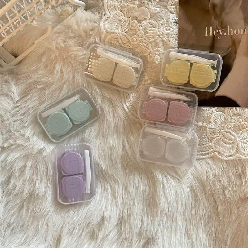 ins透明隐形眼镜盒子按压式扣盖