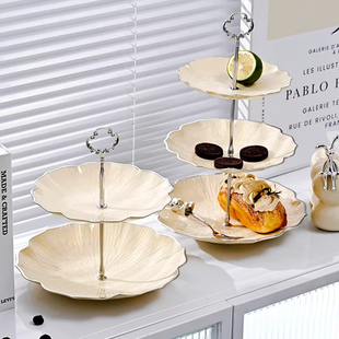 果盘客厅家用茶几零食摆放盘糖果盘子前台轻奢水果盘摆件点心架托