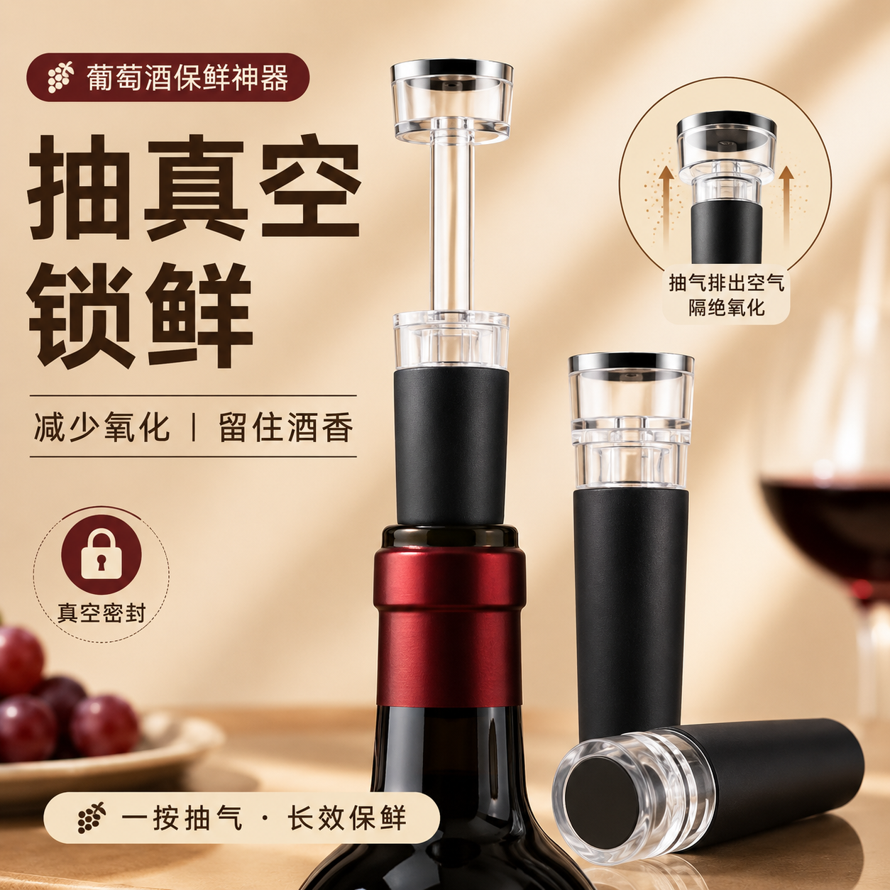 红酒塞葡萄酒瓶矽胶抽真空塞