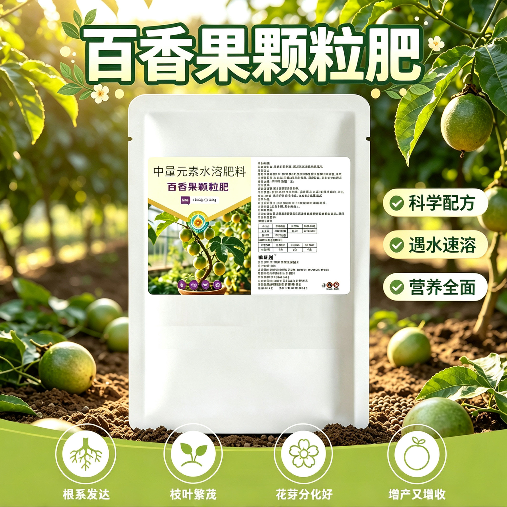 百香果颗粒肥缓释长效型促花保果