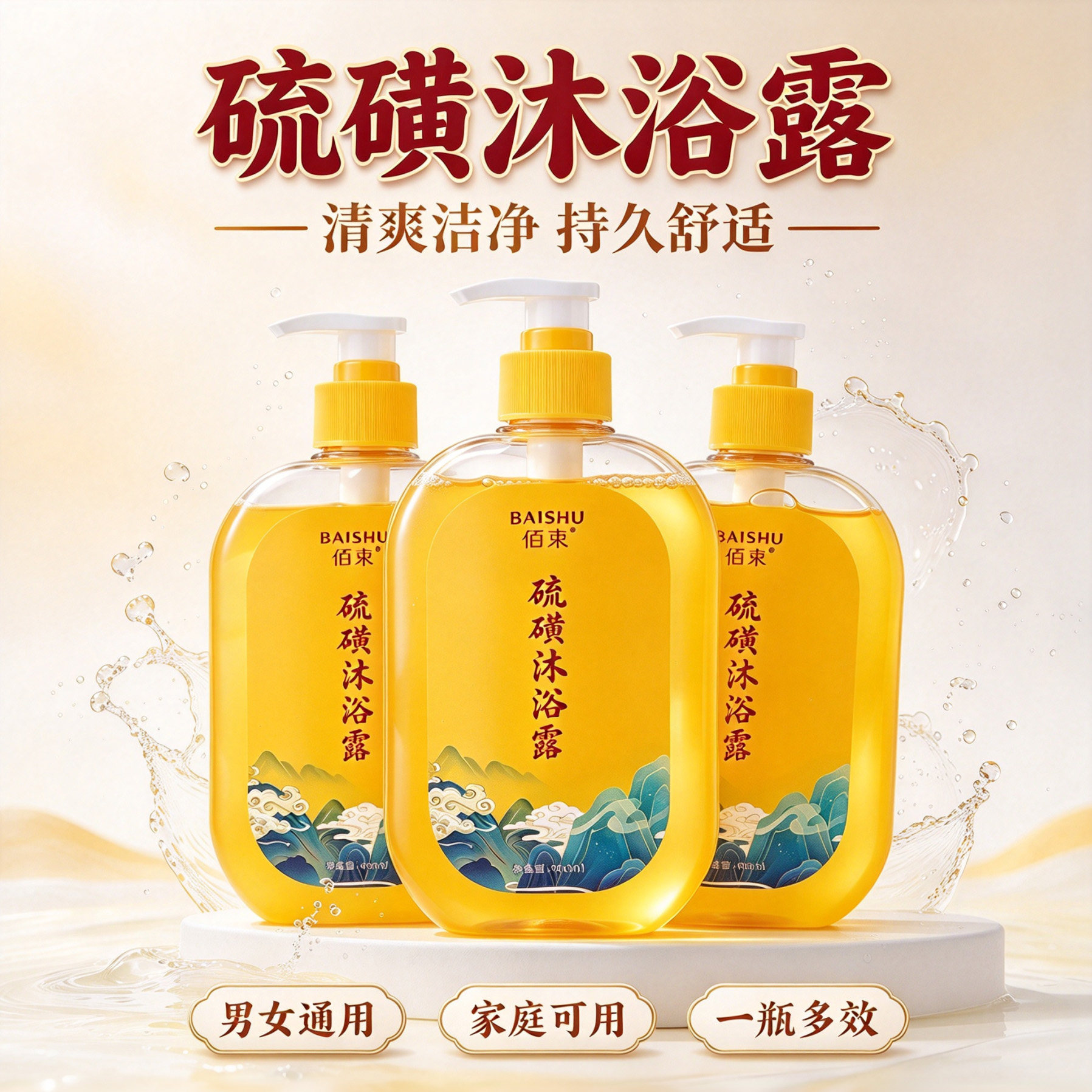 佰束硫磺液体皂清洁去味留香