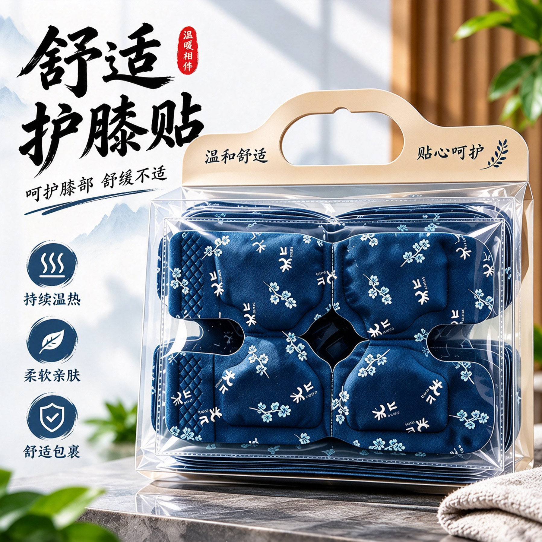 艾草蒸汽自发热暖膝贴6小时