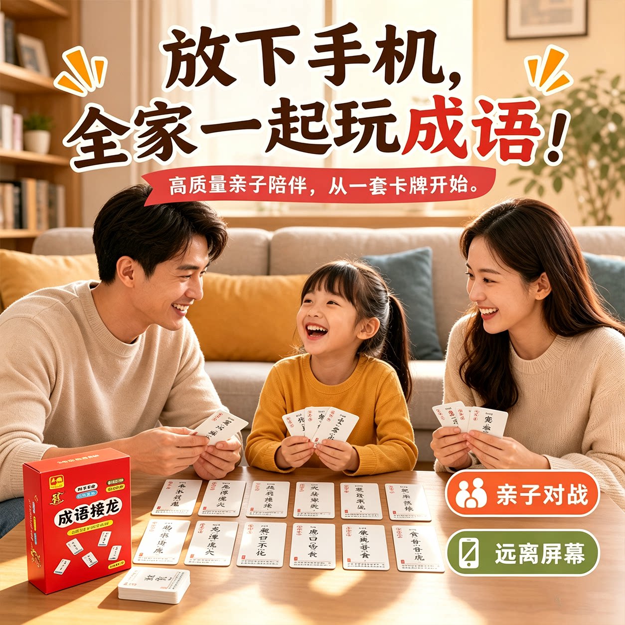 国风成语接龙卡牌亲子益智玩具
