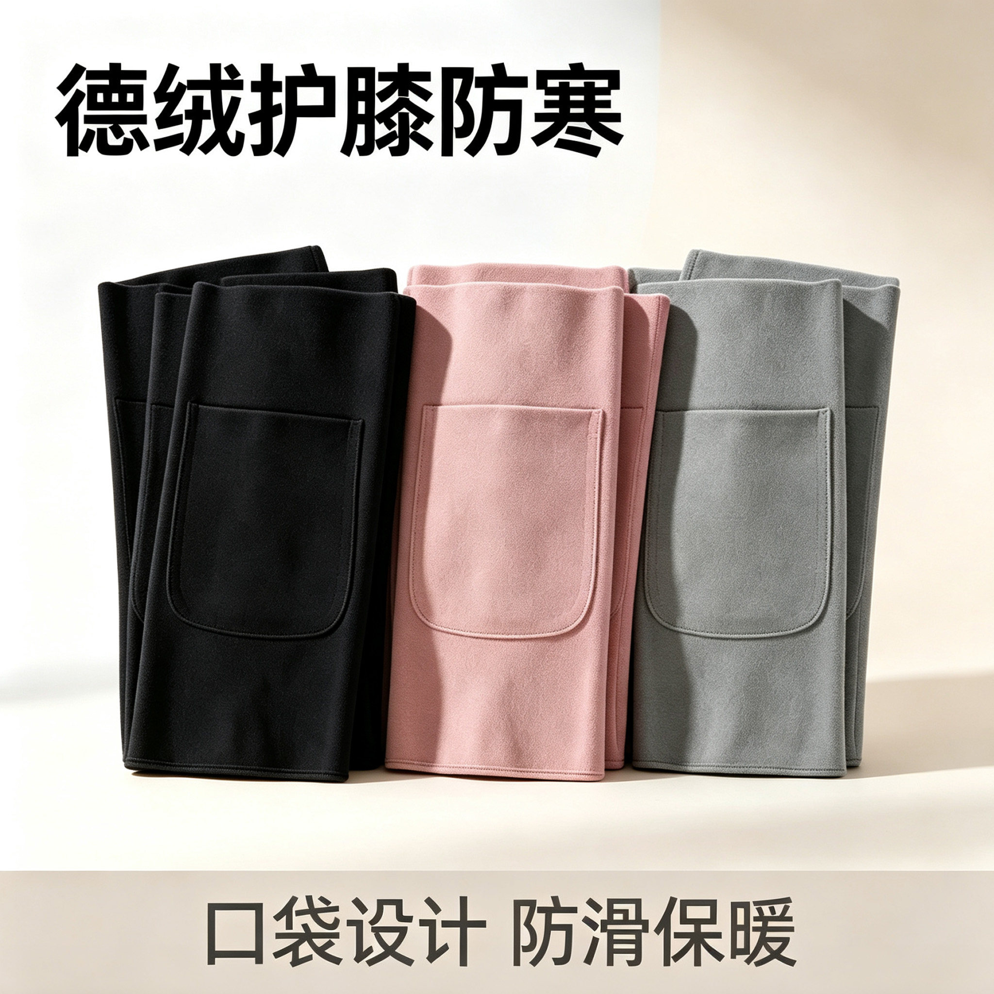 德绒护膝防寒保暖口袋设计很防滑