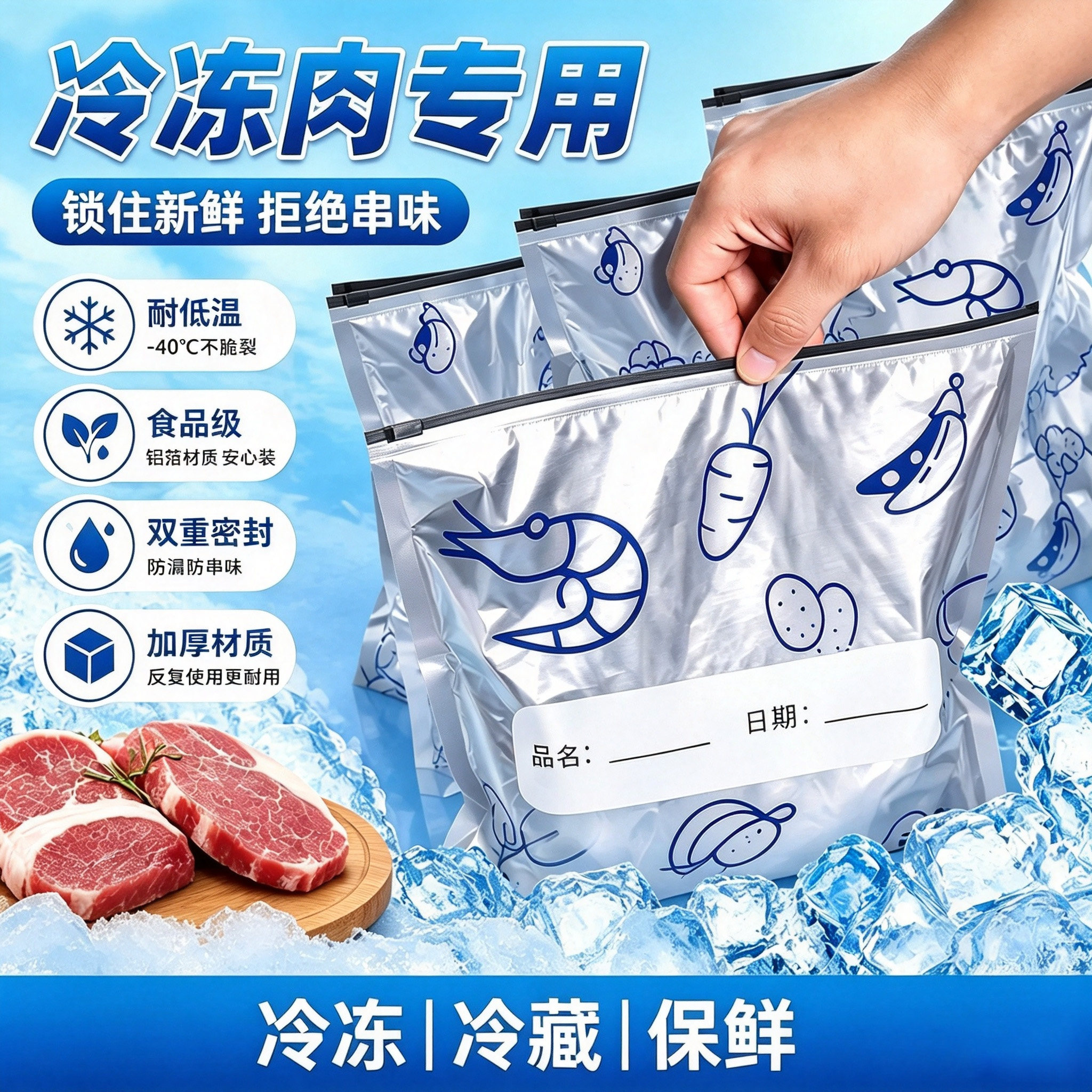铝箔保鲜袋避光锁鲜隔绝异味侵扰