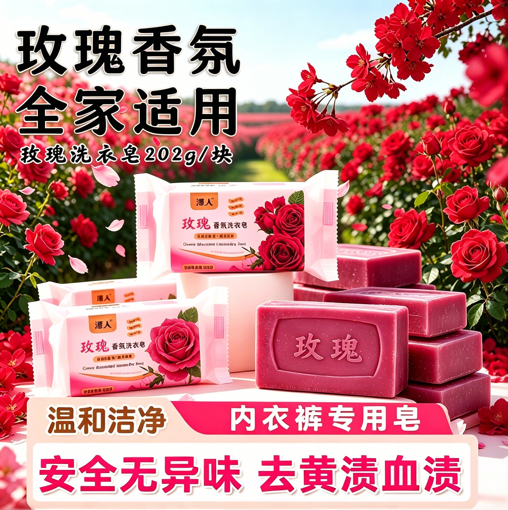 潭人玫瑰香氛洗衣皂留香祛味