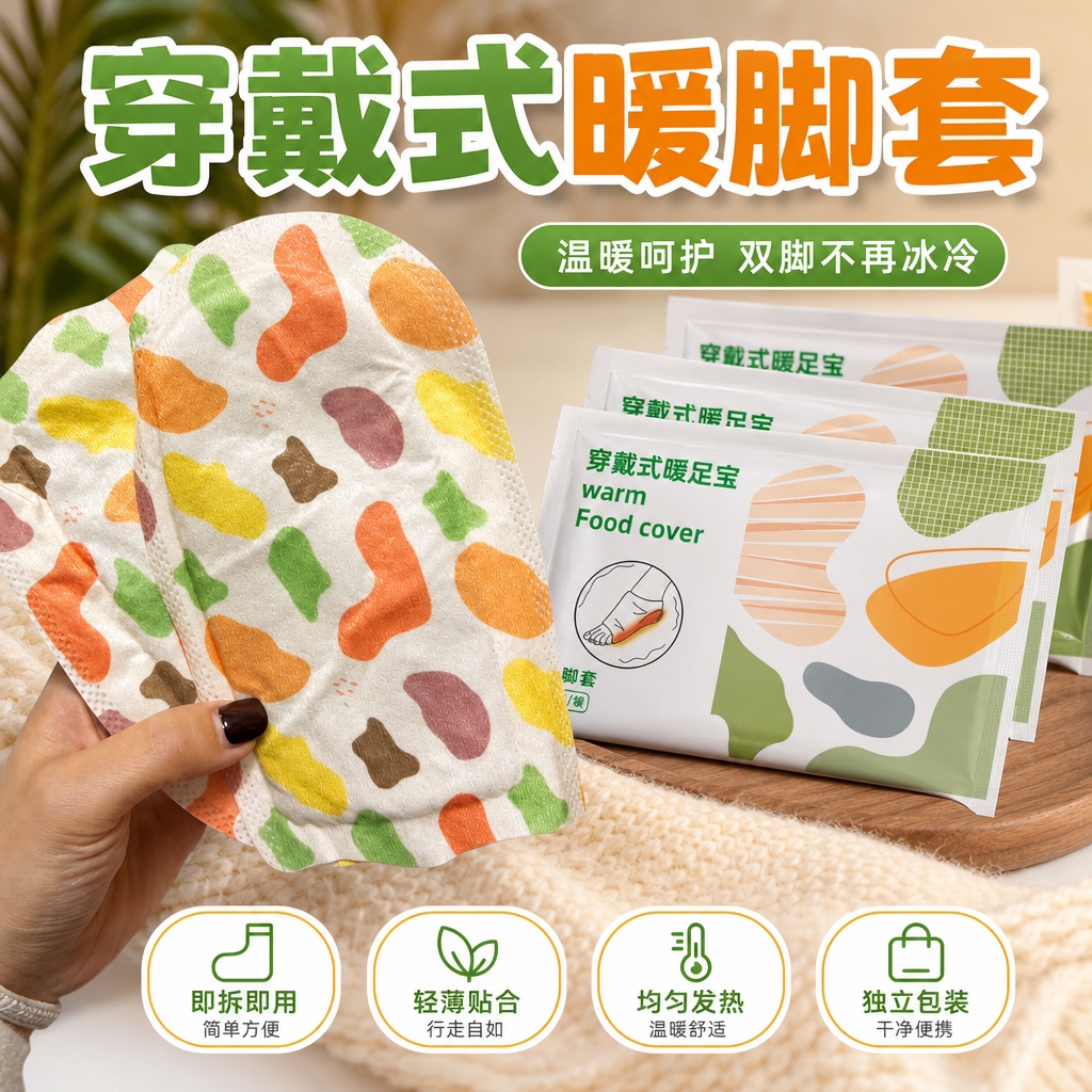 驱寒暖身蒸汽暖脚套亲肤锁温蓄热