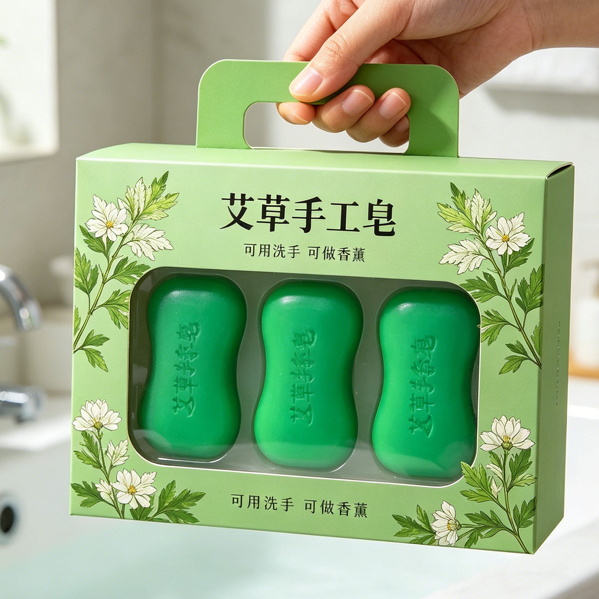 艾草香皂洗脸沐浴止痒润肤