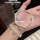 冬季 雪花小清新手链手工编织情侣闺蜜手绳甜美ins风森系手饰礼物