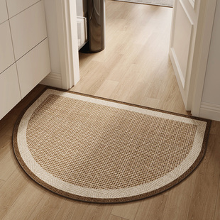 入户门半圆弧形地垫进门高级感仿剑麻防滑门口脚垫门厅玄关地毯