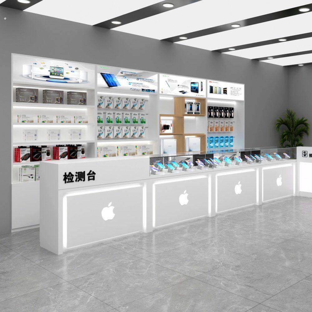 新款手机柜台展示柜玻璃柜台样品产品陈列柜维修台移动电信柜定制