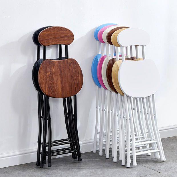 便携可折叠凳高凳子靠背椅子家用现代简约省空间轻便成人小圆餐椅