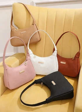 荔枝纹女包单肩腋下包外贸春新款街头潮流带内衬手提包包