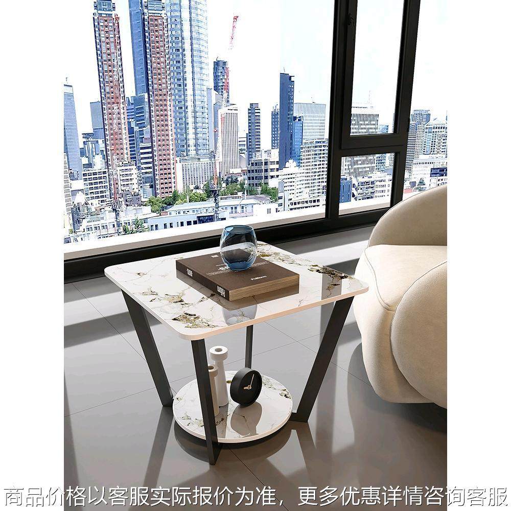 轻奢边几边柜客厅沙发岩板小茶几简约现代床头方形角几边桌阳台桌,住宅家具,角几/边几,淘宝优惠券,粉丝福利购,淘宝优惠卷