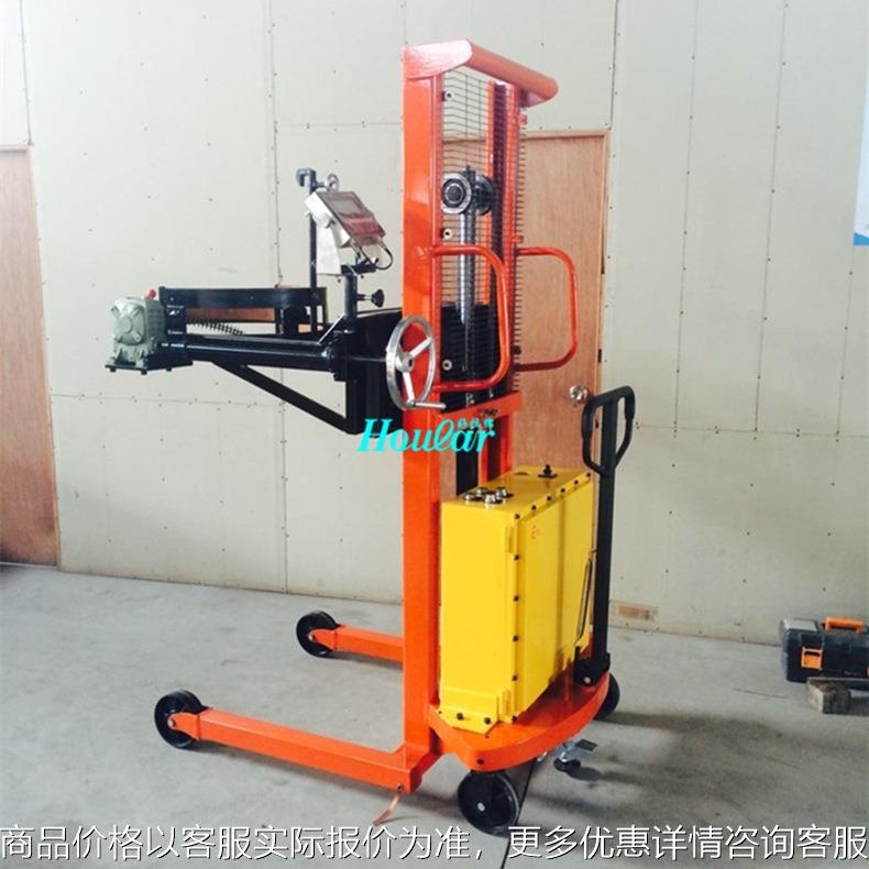 半电动防爆油桶车500-15-勾抱式电升手动倒气动倒料搬运车