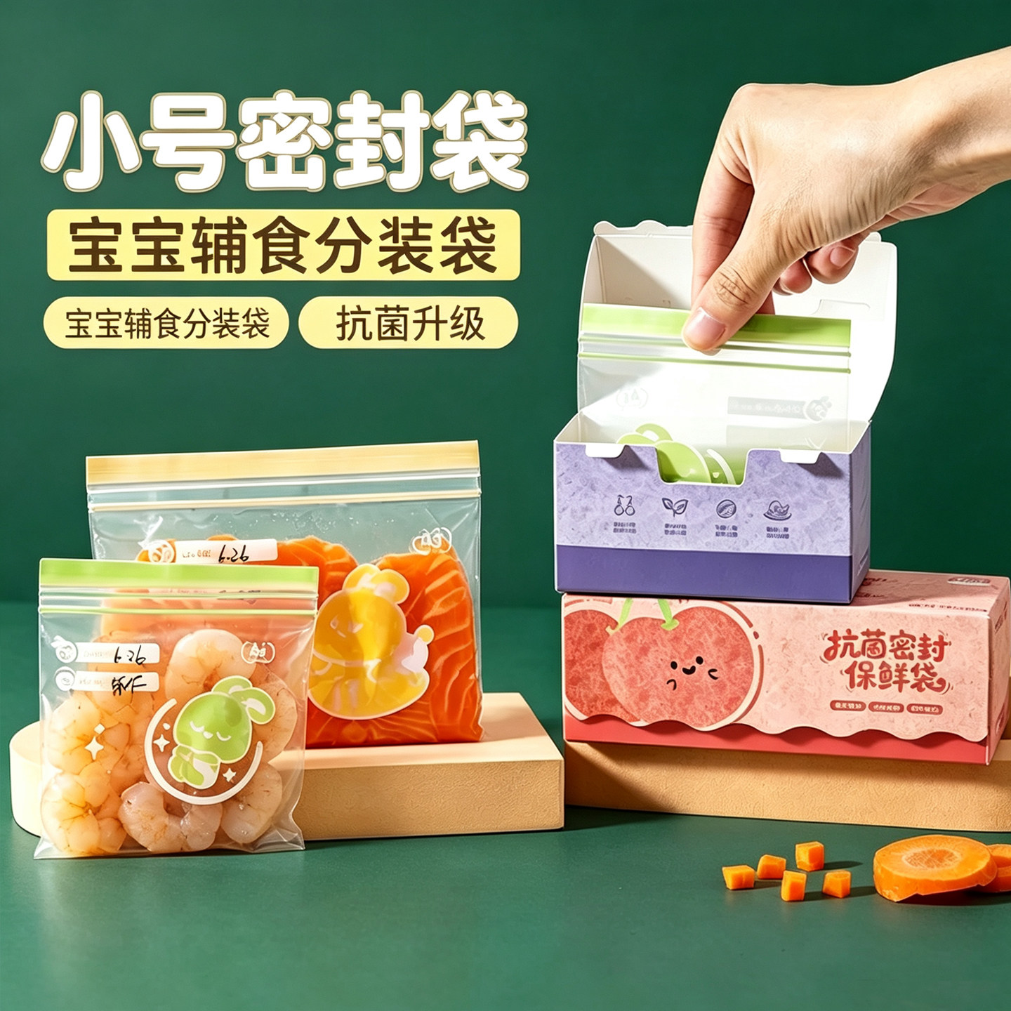食品级抗菌冷冻分装密封袋