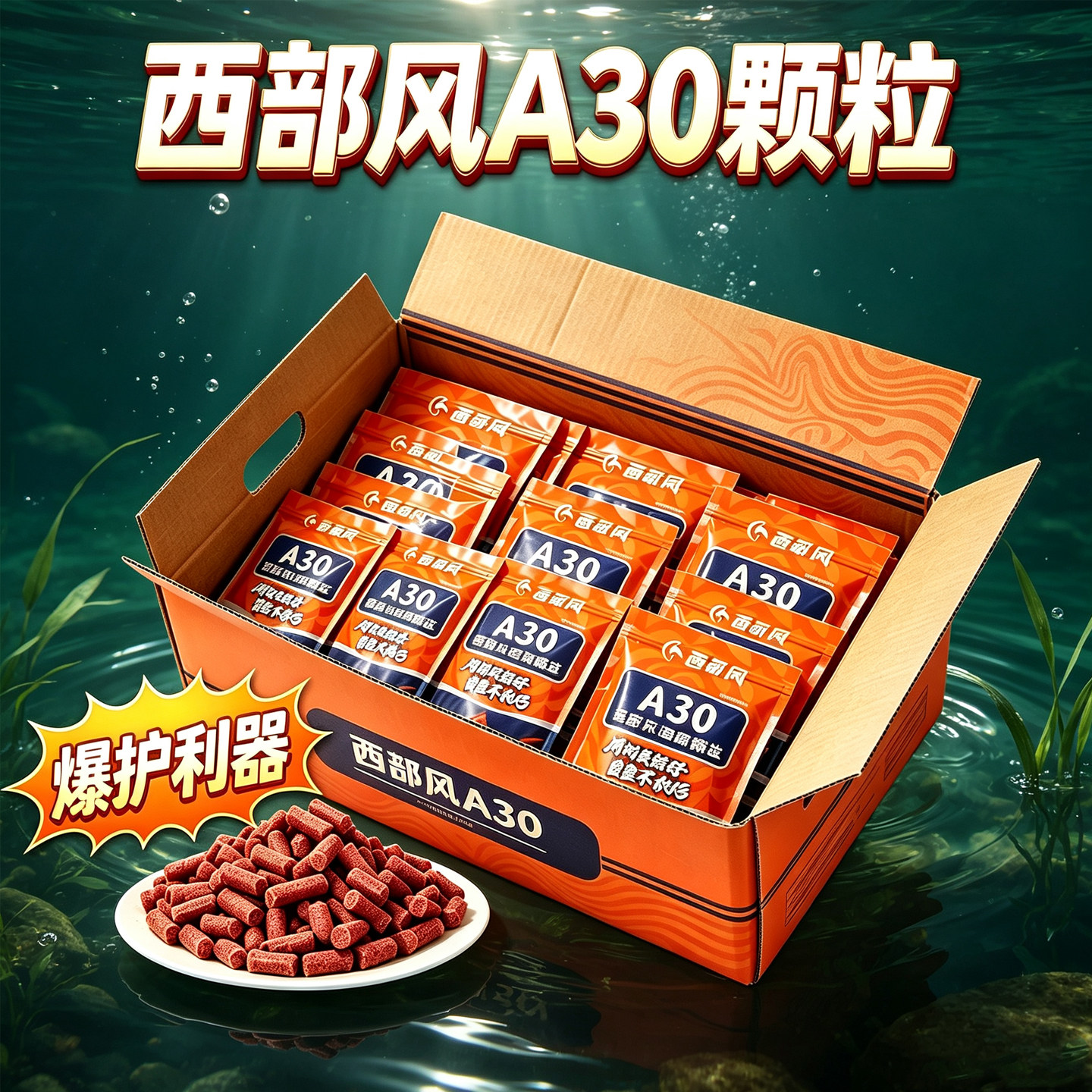 西部风溪流浓腥高蛋白打窝颗粒
